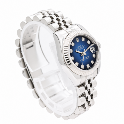 Rolex Datejust 26MM 179174 Factory Blue Vignette Dial Watch